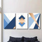 3pcs Classic Geometric Abstract Design Metal Print Ready to Hang Art