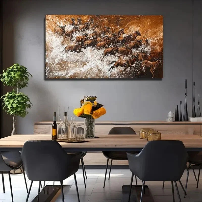 Migratory Animals Perfect Wall Art Canvas Office Home Room Framed 120x60cm