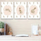 3pcs Charming Spring Playful Bunnies Colorful Eggs Metal Print Ready to Hang Art