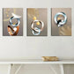 3pcs Modern Abstract Geometric Decoration Wall Art Set Canvas Framed 40x60cm - High Quality Print 100% Australian Made Wall Canvas Ready to Hang