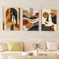 3pcs Abstract Modern Human Portrait Golden Black Wall Art Set Canvas Framed 40x60cm - High Quality Print 100% Australian Made Wall Canvas Ready to Hang