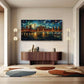 Vibrant NYC Skyline Reflective Wall Art Canvas Office Home Room Framed 120x60cm