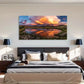 Sunset Tranquil Lake Reflection Wall Art Canvas Office Home Room Framed 120x60cm