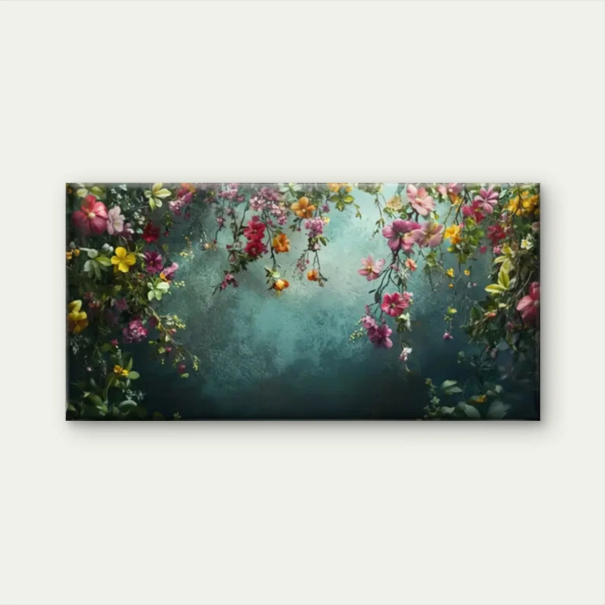 Floral Arrangement Pink Yellow Wall Art Canvas Office Home Room Framed 80x45cm