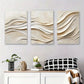 3pcs Abstract Beige Textured Contemporary Metal Print Ready to Hang Art