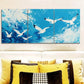 3pcs White Seagulls Birds Nature Sky   Wall Art Set Canvas Framed 40x60cm - High Quality Print 100% Australian Made Wall Canvas Ready to Hang