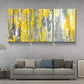 3pcs Yellow and Gray Abstract Painting  Metal Print Ready to Hang Art