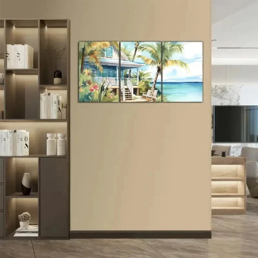 3pcs Florida Travel Poster Tropical Beach Decor Metal Print Ready to Hang Art
