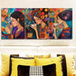 3pcs Murals Ladies Drinking Coffee Metal Print Ready to Hang Art