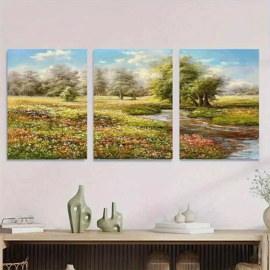 3pcs Scenic Landscape Paintings Wall Art Set Canvas Framed 40x60cm - High Quality Print 100% Australian Made Wall Canvas Ready to Hang