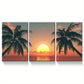 3pcs Beach Palm Tree Ocean Sunset Coastal Metal Print Ready to Hang Art