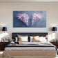 Wings Design - Pink & White Wall Art Canvas Office Home Room Framed 80x45cm