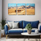 3pcs The Distance Of The Camel Team, Wall Art Set Canvas Framed 40x60cm - High Quality Print 100% Australian Made Wall Canvas Ready to Hang