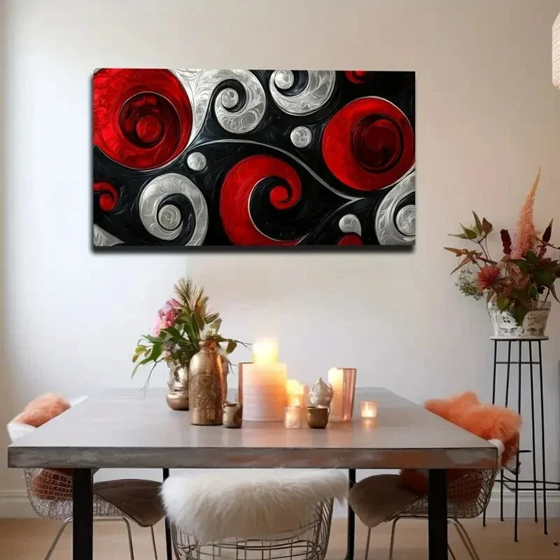 Swirling Patterns Nordic Wall Art Canvas Office Home Room Framed 120x60cm