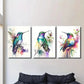 3pcs Watercolor Hummingbird Metal Print Ready to Hang Art