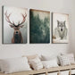 3pcs Vintage Forest and Animals Deer and Wolf Wall Art Set Canvas Framed 40x60cm - High Quality Print 100% Australian Made Wall Canvas Ready to Hang