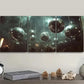 3pcs Silver disco balls hang from the ceiling  Wall Art Set Canvas Framed 40x60cm - High Quality Print 100% Australian Made Wall Canvas Ready to Hang