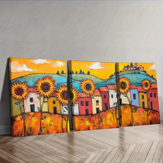 3pcs Sunflower Canvas   Wall Art Set Canvas Framed 40x60cm - High Quality Print 100% Australian Made Wall Canvas Ready to Hang