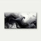 Abstract Black Ink Smoke Flow Wall Art Canvas Office Home Room Framed 120x60cm