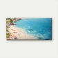 Golden Tropical Beach &Umbrella Wall Art Canvas Office Home Room Framed 80x45cm