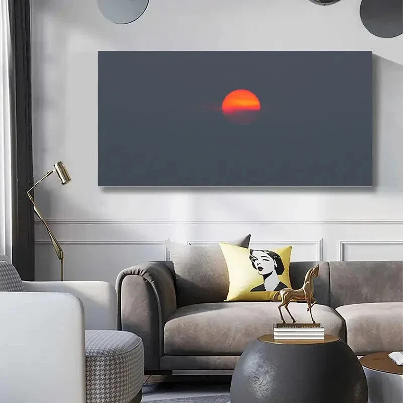 Depicting a Sunrise Modern wall canvas office home room framed 80x45cm