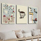 3pcs Coffee Butterfly Tree Botanical Flower Wall Art Set Canvas Framed 40x60cm - High Quality Print 100% Australian Made Wall Canvas Ready to Hang