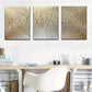 3pcs Golden Abstract Light Design Metal Print Ready to Hang Art