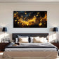 Musical Notes Golden Music Wall Art Canvas Office Home Room Framed 120x60cm