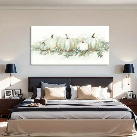 White Pumpkin Abstract Wall Art Canvas Office Home Room Framed 120x60cm