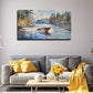 Small Boat Under Serene Sky Wall Art Canvas Office Home Room Framed 80x45cm