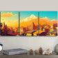 3pcs The city of Nuwakot Art Painting Metal Print Ready to Hang Art