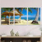 3pcs each Hut and Hammock Tropical Metal Print Ready to Hang Art