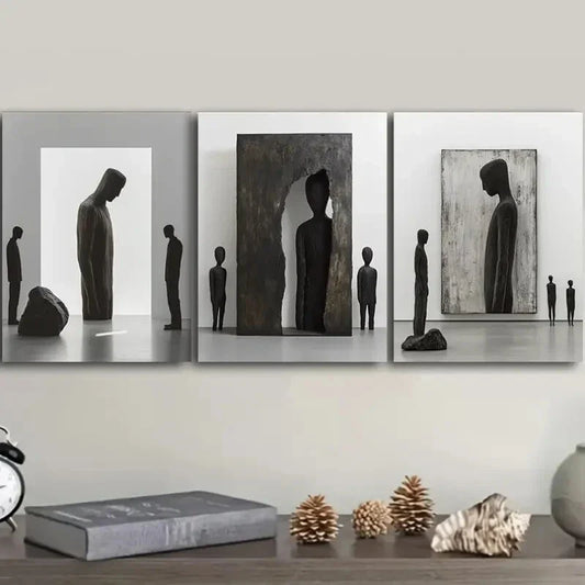 3pcs Exhibition Hall Art Deco Metal Print Ready to Hang Art