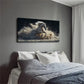 White Horse Galloping & Raising Wall Art Canvas Office Home Room Framed 120x60cm