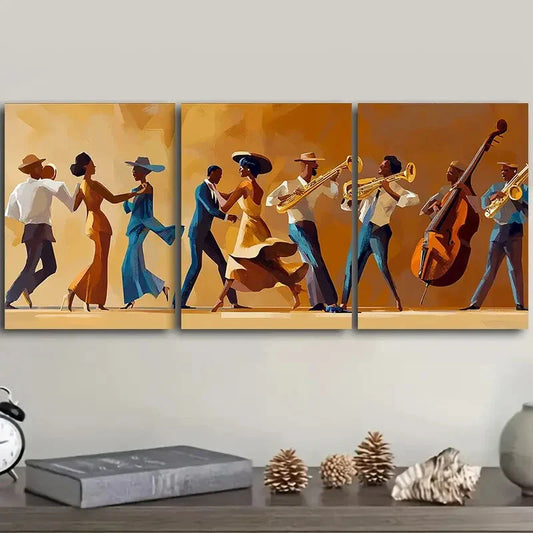 3pcs Fashionable African American Metal Print Ready to Hang Art