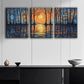 3pcs Abstract Ripple Reflections Moon Perfect Wall Art Set Canvas Framed 40x60cm - High Quality Print 100% Australian Made Wall Canvas Ready to Hang