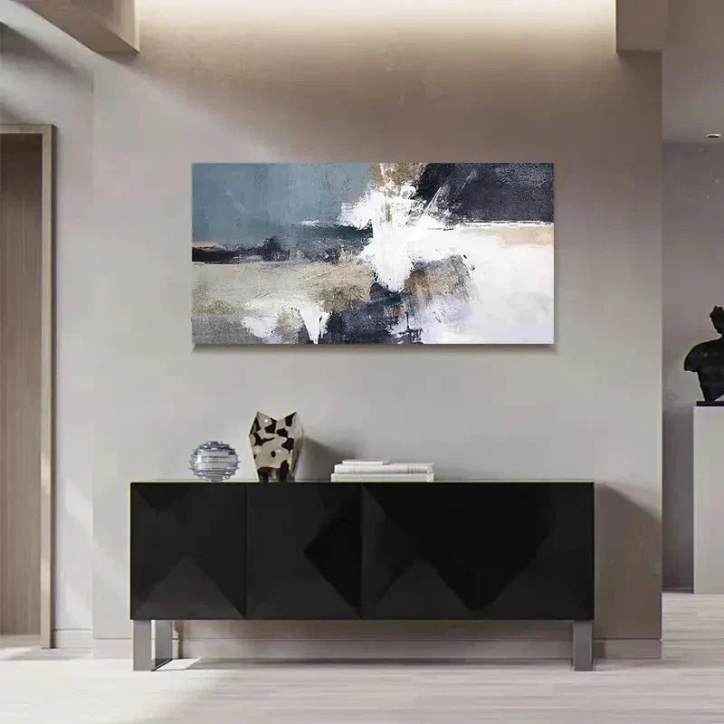 Modern Retro Deco Style Abstract Wall Art Canvas Office Home Room Framed 120x60cm