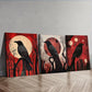 3pcs  The psychic crow Wall Art Set Canvas Framed 40x60cm - High Quality Print 100% Australian Made Wall Canvas Ready to Hang
