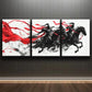 3pcs Running Black Horse Red Theme Metal Print Ready to Hang Art