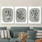 3pcs Art Deco Cartoon Animal Metal Print Ready to Hang Art
