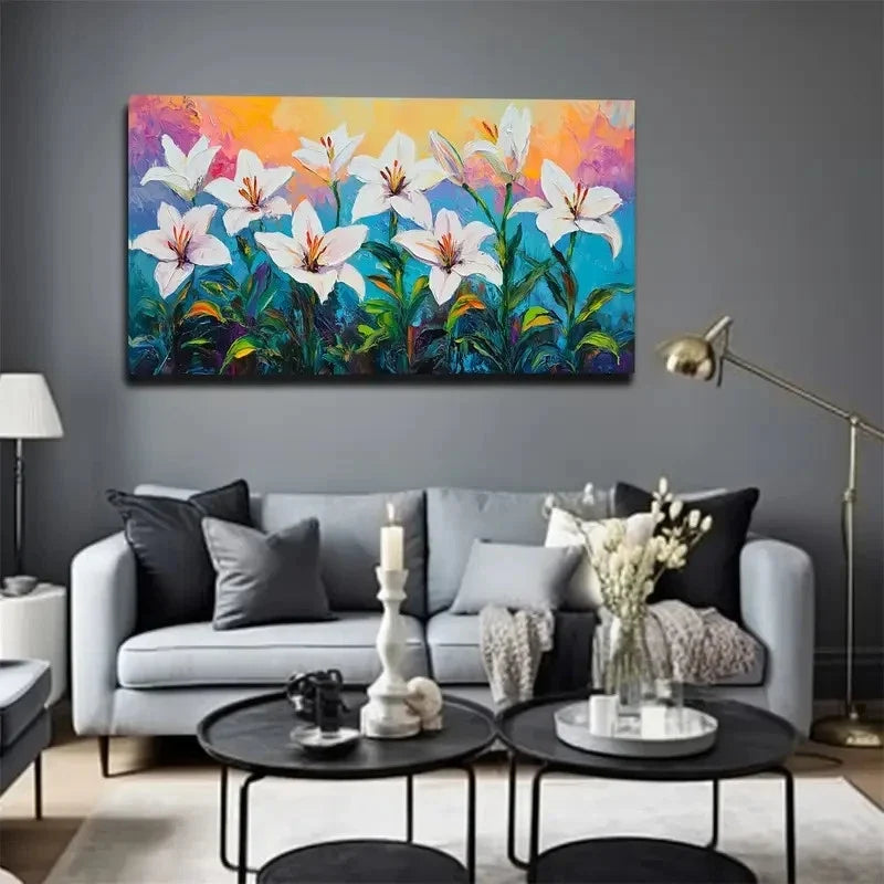 Thick Brushstroke Painting Wall Art canvas office home room framed 120x60cm