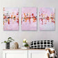 3pcs Abstract Pink and Red Landscape Metal Print Ready to Hang Art