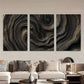 3pcs Black and Golden Abstract Wave Pattern Wall Art Set Canvas Framed 40x60cm - High Quality Print 100% Australian Made Wall Canvas Ready to Hang