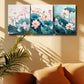 3pcs Pink lotus flowers Design Metal Print Ready to Hang Art