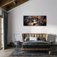 3pcs Skull Playing Guitar Floral Style Art Poster Metal Print Ready to Hang Art