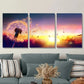 3pcs Dandelion Seeds Sunset Metal Print Ready to Hang Art