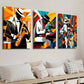 3pcs Jazz Saxophone Violin Player Pianist Wall Art Set Canvas Framed 40x60cm - High Quality Print 100% Australian Made Wall Canvas Ready to Hang