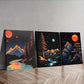 3pcs Featuring A Starry Sky Nature Moon Wall Art Set Canvas Framed 40x60cm - High Quality Print 100% Australian Made Wall Canvas Ready to Hang