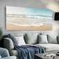 Tranquil Ocean Beach Waves wall canvas office home room framed 120x60cm