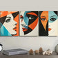 3pcs Modern Abstract Faces with Vibrant Colors, Metal Print Ready to Hang Art